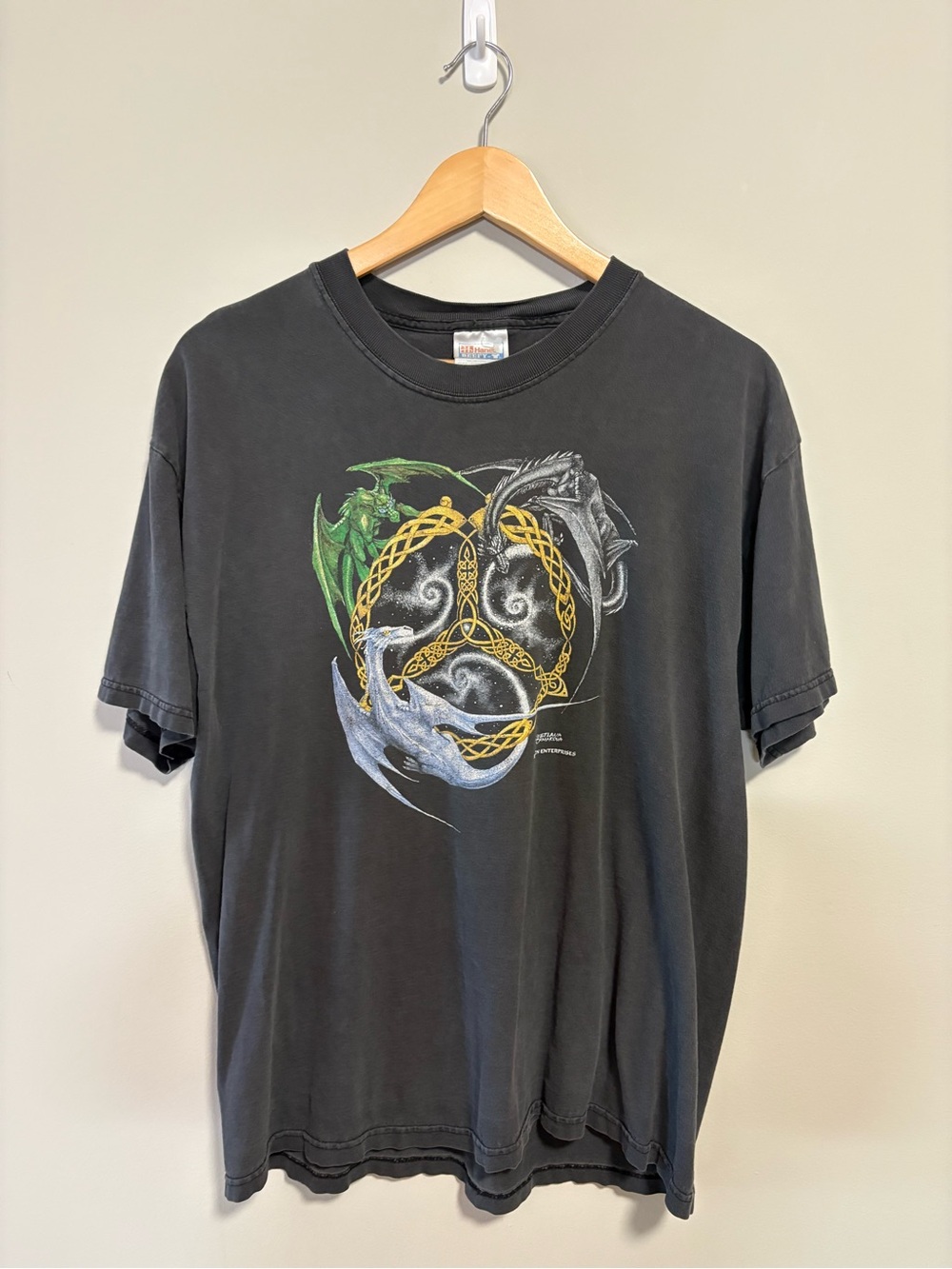 Vintage Y2k Dragon Celtic Stefania Camarda Romon Enterprises Art Tshirt Size L